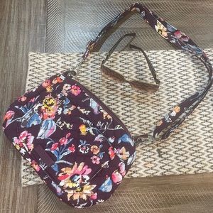 Vera Bradley, plum/pink/blue/yellow floral mini shoulder bag, New with tags